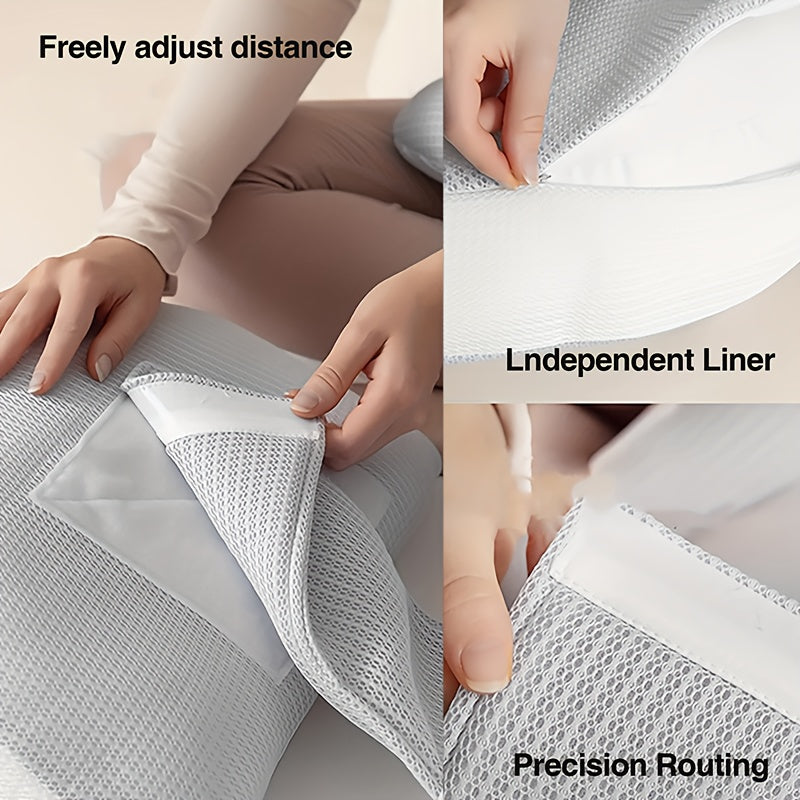 Adjustable Pregnancy Pillow Ergonomic Maternity Support Cushion with Adjustable Strap Breathable Polyester Wedge Pillow for Side and Stomach Sleepers
