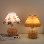 Bohemian Rattan Table Lamp With Tri-Colour Warm Light — Ashbury Home & Living