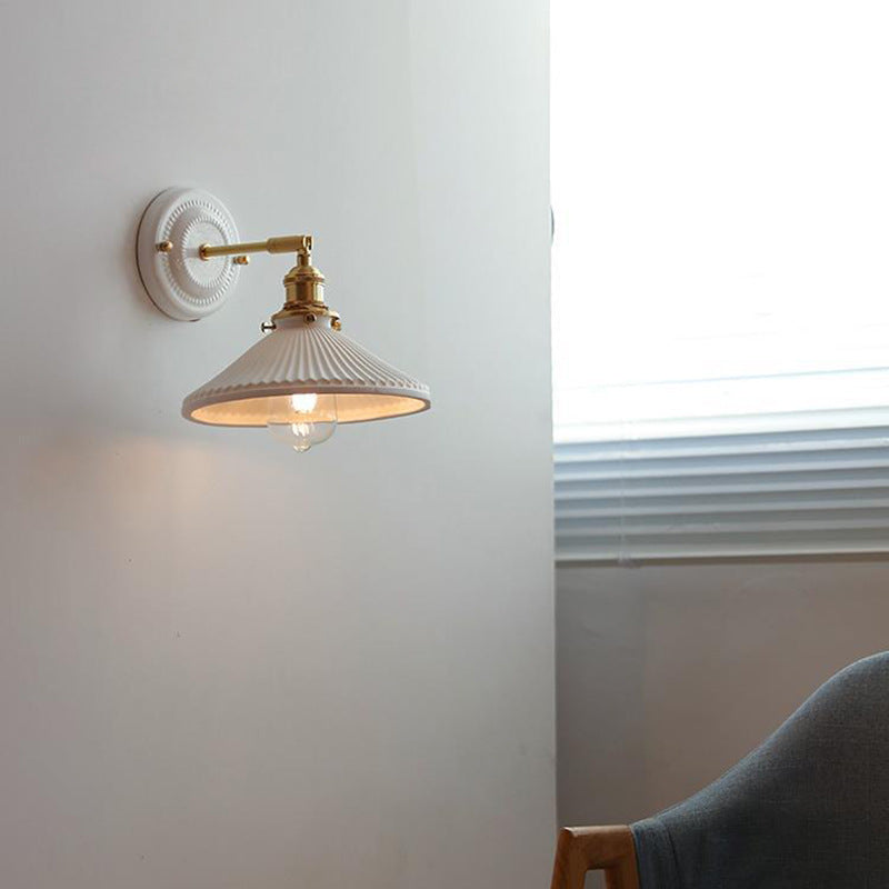 Vintage Ceramic Wall Light With Warm LED Glow in A — Ashbury Home & Living