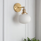 Vintage Brass Wall Light With Ceramic Detailing — Ashbury Home & Living