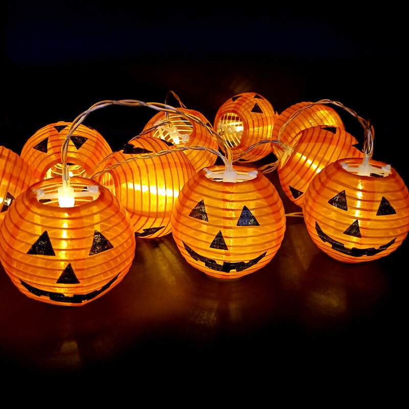 Halloween Pumpkin Lantern String Lights Outdoor Waterproof LED Fairy Lights Jack O Lantern Garland for Garden | Porch and Party Decoration