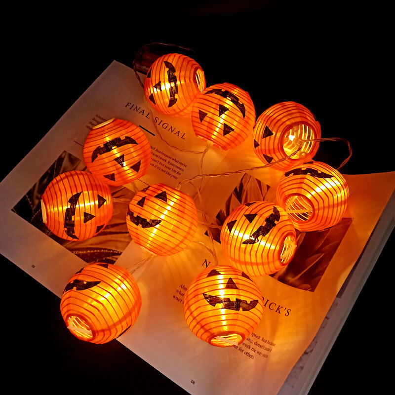 Halloween Pumpkin Lantern String Lights Outdoor Waterproof LED Fairy Lights Jack O Lantern Garland for Garden | Porch and Party Decoration