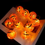Halloween Pumpkin Lantern String Lights Outdoor Waterproof LED Fairy Lights Jack O Lantern Garland for Garden | Porch and Party Decoration