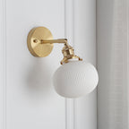 Vintage Brass Wall Light With Ceramic Detailing — Ashbury Home & Living