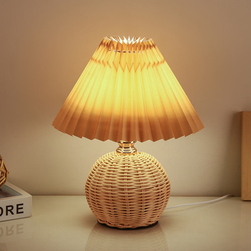 Bohemian Rattan Table Lamp With Tri-Colour Warm Light — Ashbury Home & Living
