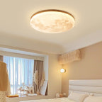 Modern Wood Flush Mount Ceiling Light With Solid Wood Trim — Ashbury Home & Living