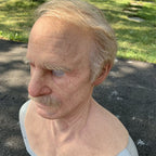 Realistic Old Man Mask Latex Halloween Mask for Adults Full Head Creepy Face Mask with Movable Mouth for Fancy Dress | Cosplay and Parties