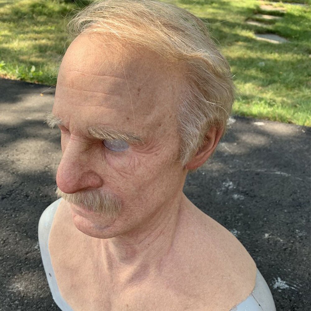 Realistic Old Man Mask Latex Halloween Mask for Adults Full Head Creepy Face Mask with Movable Mouth for Fancy Dress | Cosplay and Parties