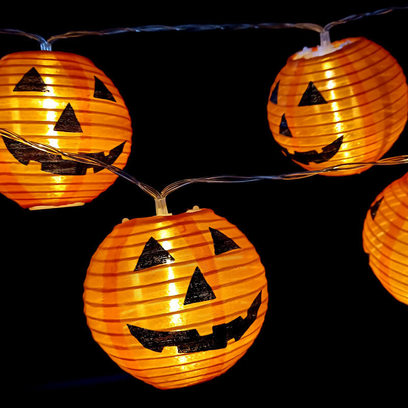 Halloween Pumpkin Lantern String Lights Outdoor Waterproof LED Fairy Lights Jack O Lantern Garland for Garden | Porch and Party Decoration