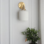 Vintage Brass Wall Light With Ceramic Detailing — Ashbury Home & Living