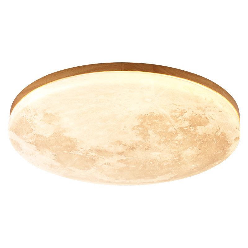 Modern Wood Flush Mount Ceiling Light With Solid Wood Trim — Ashbury Home & Living