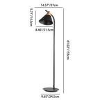 Macaron Floor Lamp Nordic Metal Standing Lamp with Cone Shade and Wooden Joint Curved Reading Lamp for Living Room and Bedroom