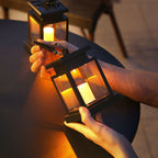 Solar Candle Lantern LED Outdoor Hanging Light Flameless Candle Lamp with Clip Hook Waterproof Solar Garden Lantern for Patio | Tree and Table