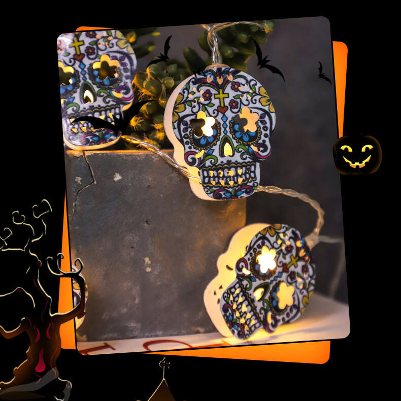Halloween String Lights Battery Operated LED Fairy Lights with Themed Spooky Shades for Bedroom | Living Room and Party Decoration