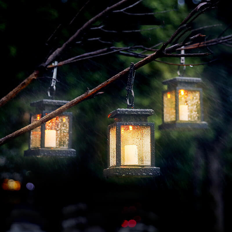 Solar Candle Lantern LED Outdoor Hanging Light Flameless Candle Lamp with Clip Hook Waterproof Solar Garden Lantern for Patio | Tree and Table