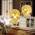 Skull Pendant Light Resin Skull Ceiling Lamp with Iron Fittings Hanging Light Gothic Halloween Pendant Lamp for Living Room | Dining Room and Bar