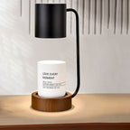 Candle Warmer Lamp Dimmable Wooden Base Electric Wax Melt Lamp with Optional Timer Japanese Minimalist Table Lamp for Bedroom