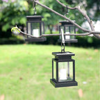 Solar Candle Lantern LED Outdoor Hanging Light Flameless Candle Lamp with Clip Hook Waterproof Solar Garden Lantern for Patio | Tree and Table