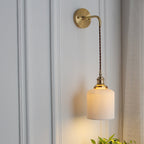 Vintage Brass Wall Light With Ceramic Detailing — Ashbury Home & Living