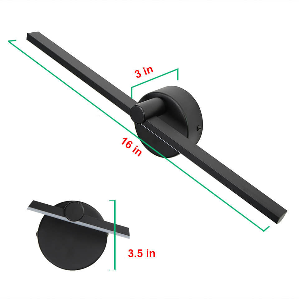 LED Mirror Wall Light Rotatable Aluminium Bar Wall Lamp with Optional Switch Minimalist Bathroom Vanity Light for Mirror | Bedside and Hallway