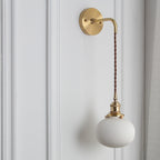 Vintage Brass Wall Light With Ceramic Detailing — Ashbury Home & Living