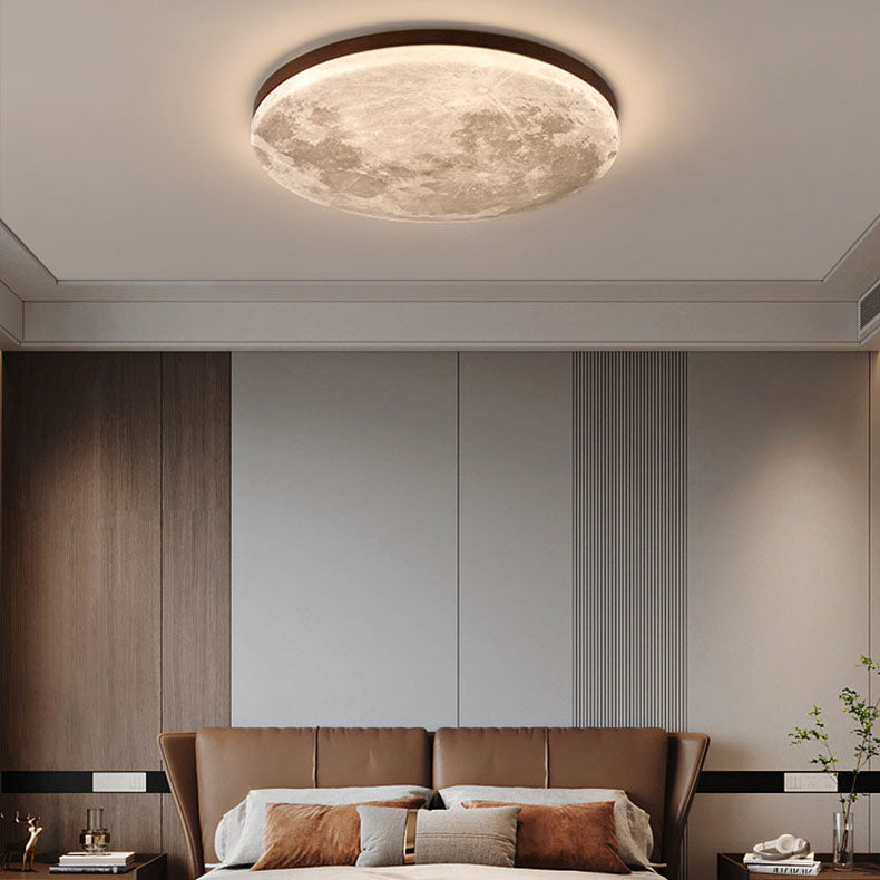 Modern Wood Flush Mount Ceiling Light With Solid Wood Trim — Ashbury Home & Living