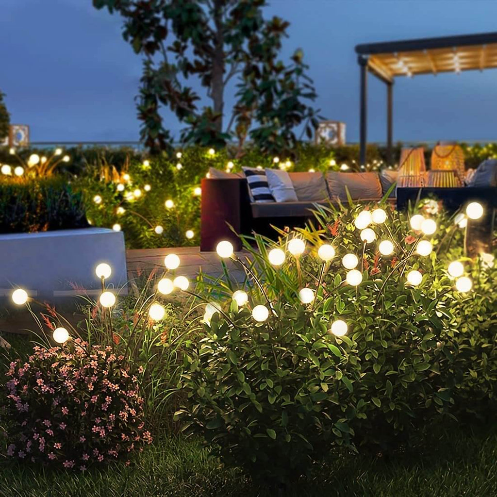 Solar Firefly Garden Lights Swaying LED Stake Lights Outdoor Waterproof Pathway Lights with Dusk to Dawn Sensor for Borders | Patio and Lawn