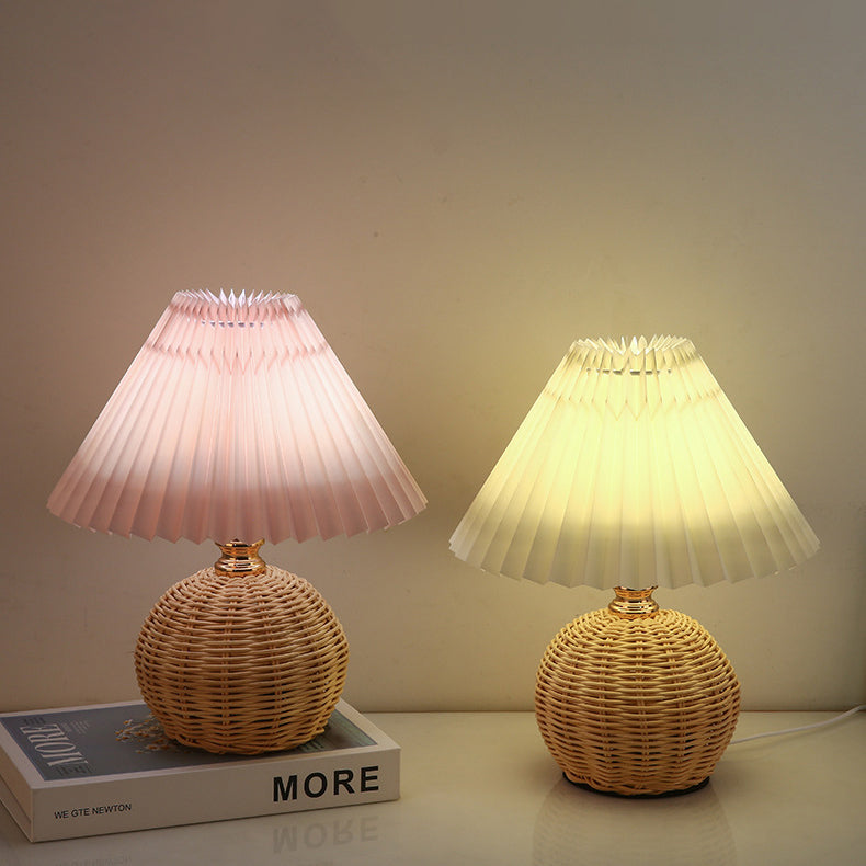 Bohemian Rattan Table Lamp With Tri-Colour Warm Light — Ashbury Home & Living