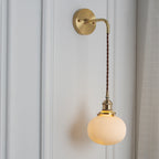 Vintage Brass Wall Light With Ceramic Detailing — Ashbury Home & Living