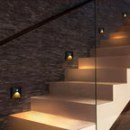 Contemporary Matte Metal Wall Light With Motion Sensor Option for Hallways in Black — Ashbury Home & Living