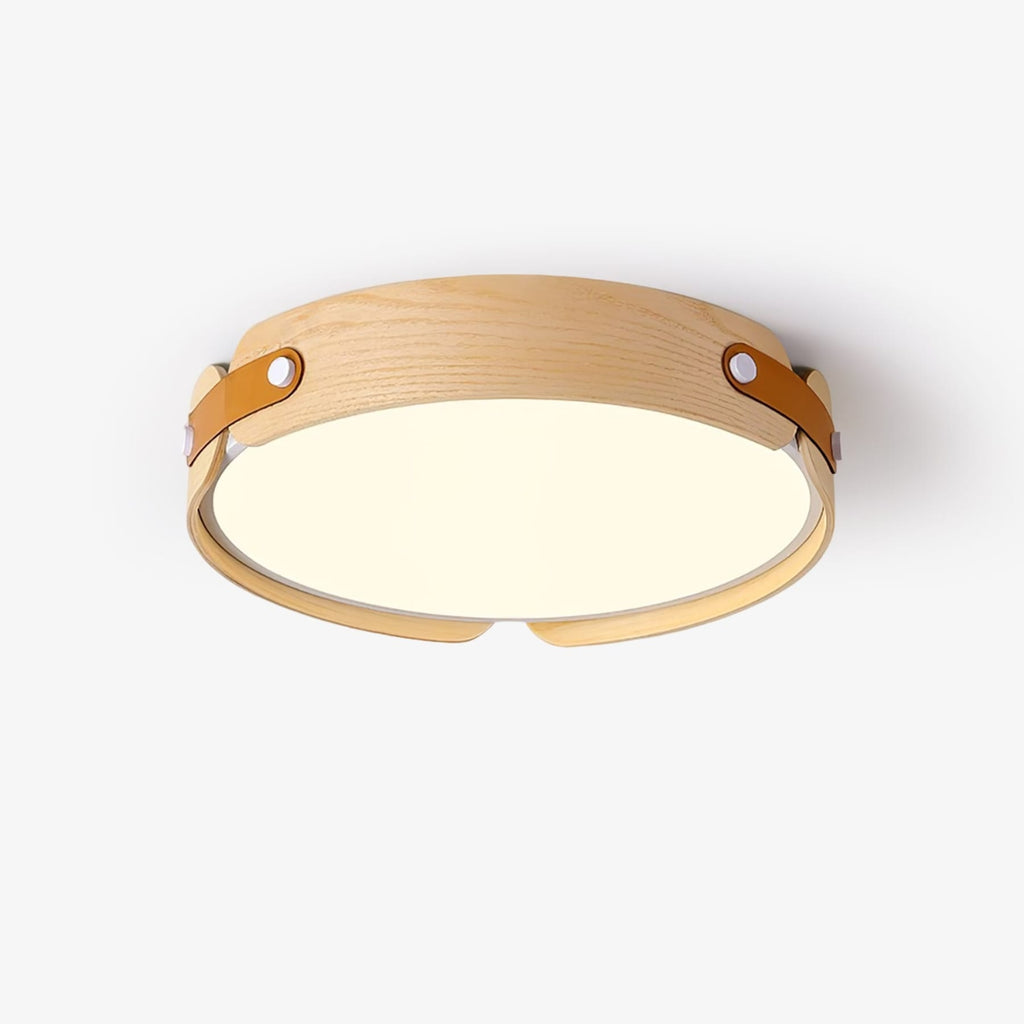 Scandinavian Wood Flush Mount Ceiling Light With Slim Low-Profile Design — Ashbury Home & Living