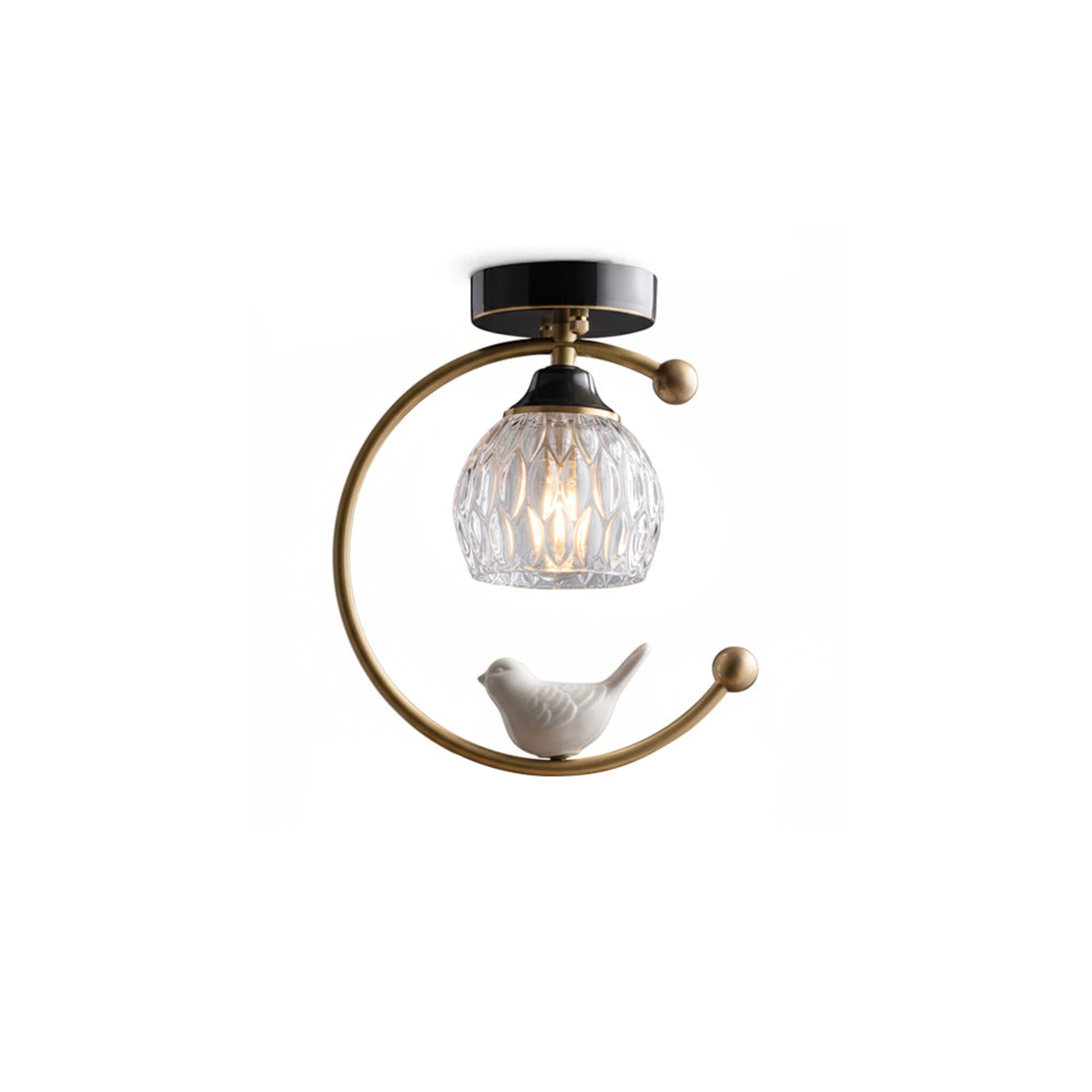 Contemporary Solid Brass Flush Mount Ceiling Light — Ashbury Home & Living