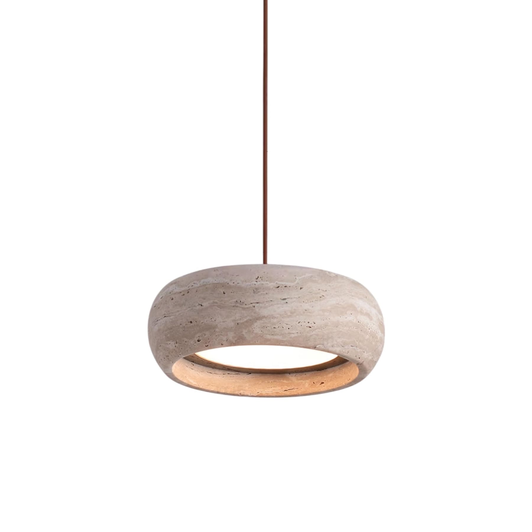 Modern Travertine Stone Pendant Light With Dimmable Remote Control — Ashbury Home & Living