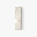 Modern Marble Wall Light With Warm LED Glow for Living Room in Gold & White Alabaster — Ashbury Home & Living
