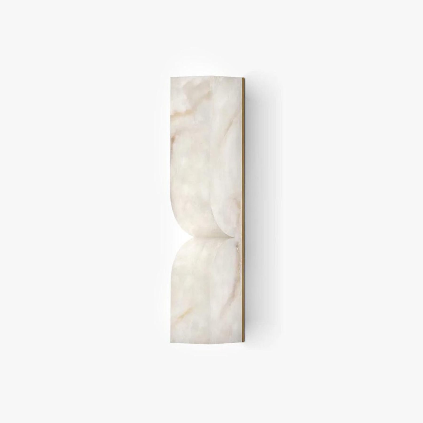 Modern Marble Wall Light With Warm LED Glow for Living Room in Gold & White Alabaster — Ashbury Home & Living