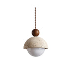 Contemporary Travertine Stone Pendant Light With Dimmable Glow — Ashbury Home & Living