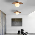 Modern Iron Semi-Flush Mount Ceiling Light for Living Room in White — Ashbury Home & Living