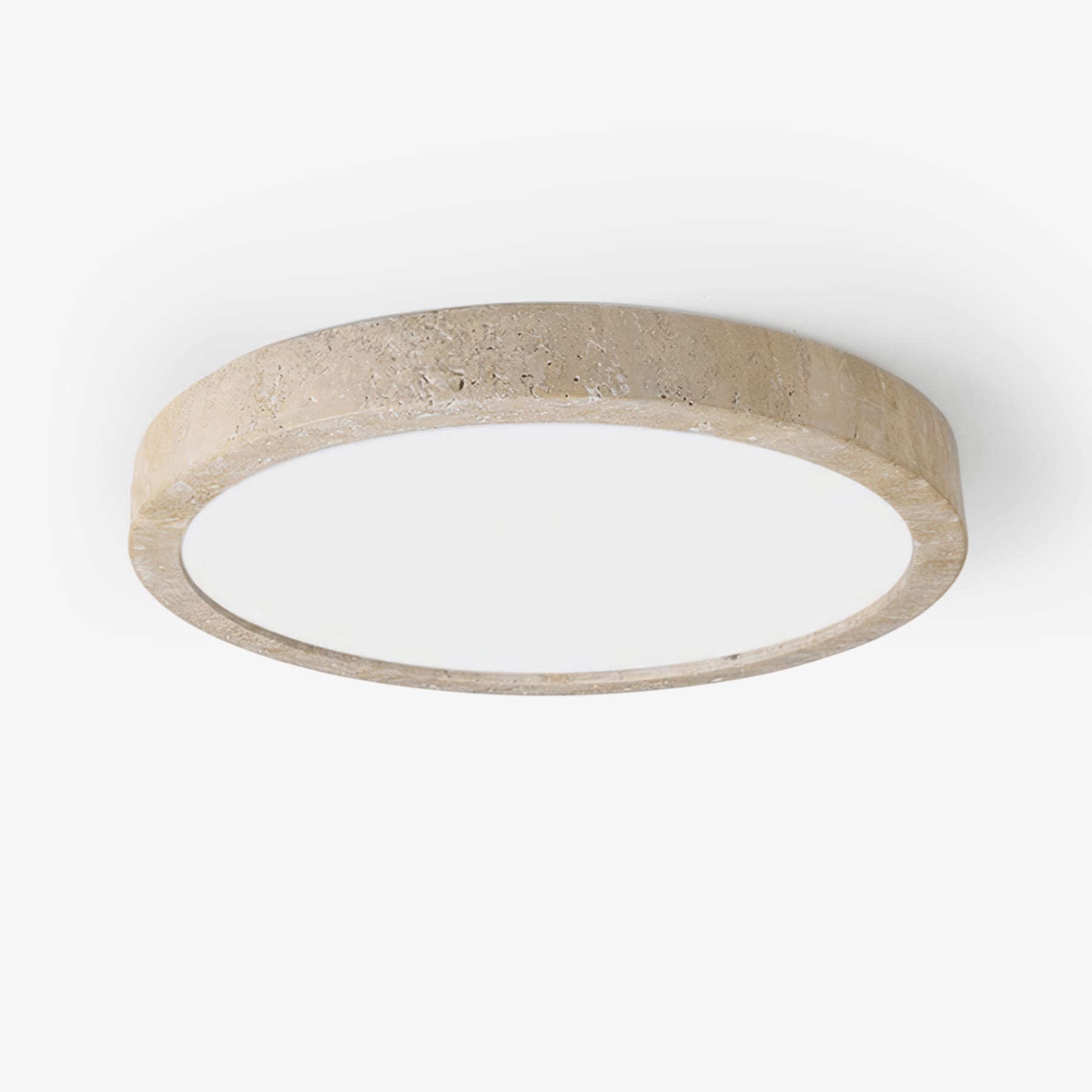 Modern Travertine Flush Mount Ceiling Light With Slim Profile — Ashbury Home & Living