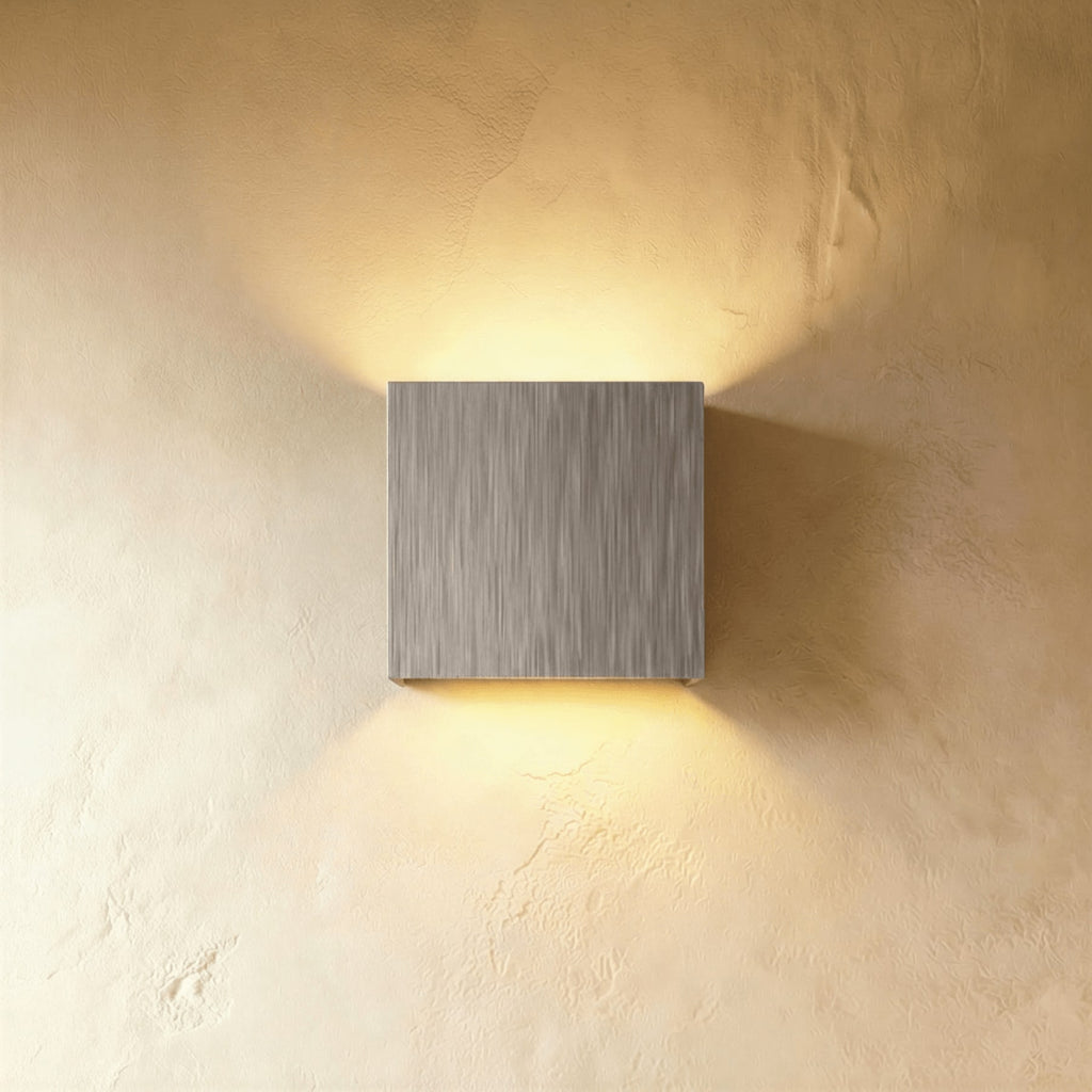 Modern Aluminium Wall Light for Living Room and Hallway in Brushed Silver — Ashbury Home & Living