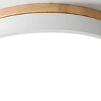 Round Flush LED Ceiling Light with Wood Trim for Living Room