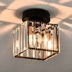 1-Light Flush Mount K9 Crystal Glass Hallway Ceiling Light
