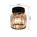 1-Light Flush Mount K9 Crystal Glass Hallway Ceiling Light
