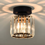 1-Light Flush Mount K9 Crystal Glass Hallway Ceiling Light