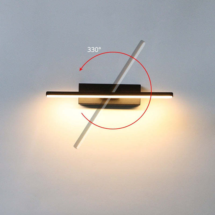 Adjustable Rotatable Linear LED Wall Light With Slim Black Backplate