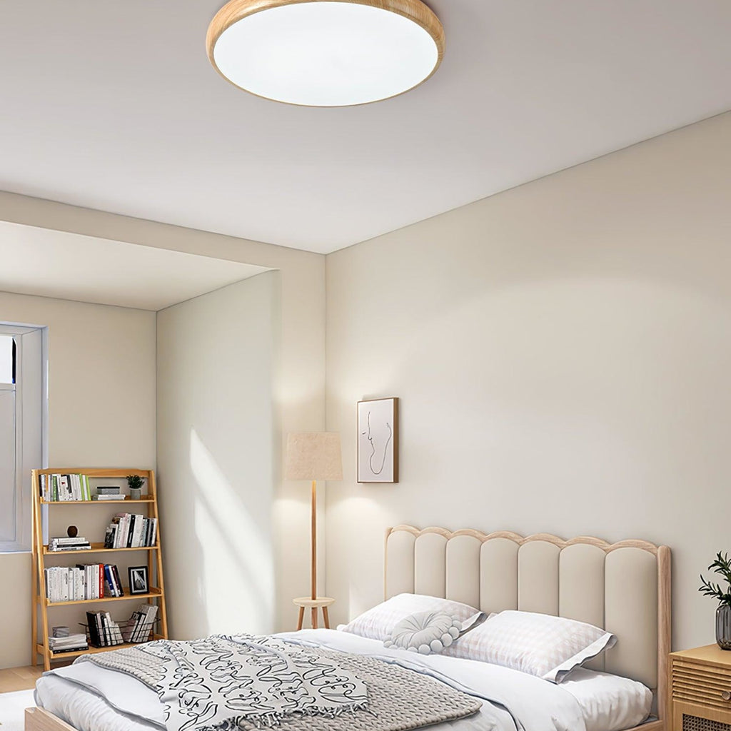 Scandinavian Wood Flush Mount Ceiling Light for Living Room — Ashbury Home & Living