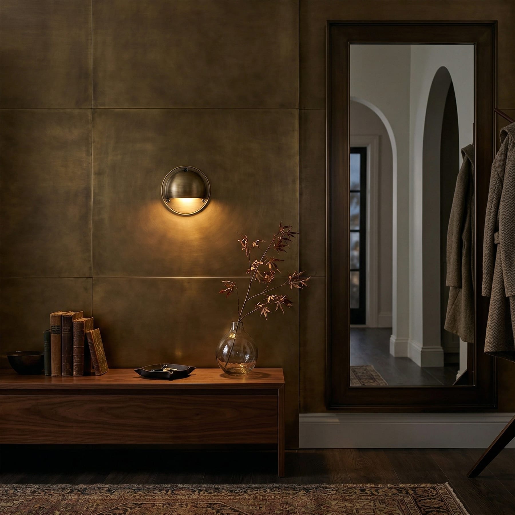 Contemporary Copper Wall Light With Dimmable Tri-Colour Glow — Ashbury Home & Living