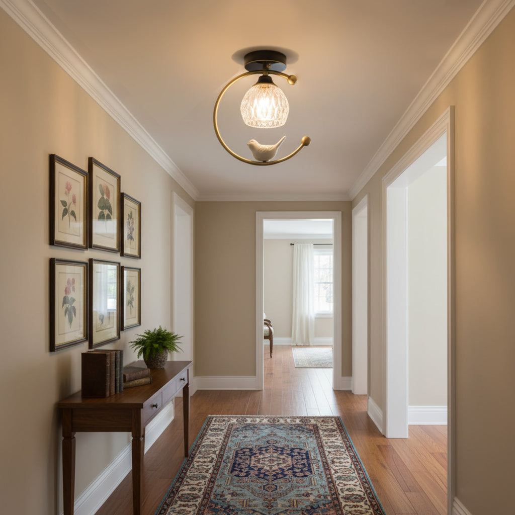 Contemporary Solid Brass Flush Mount Ceiling Light — Ashbury Home & Living