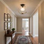 Contemporary Solid Brass Flush Mount Ceiling Light — Ashbury Home & Living