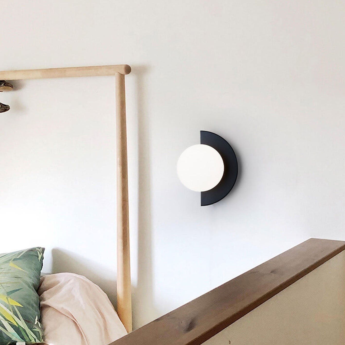 Modern Metal Wall Light With Selectable LED Glow in Black — Ashbury Home & Living