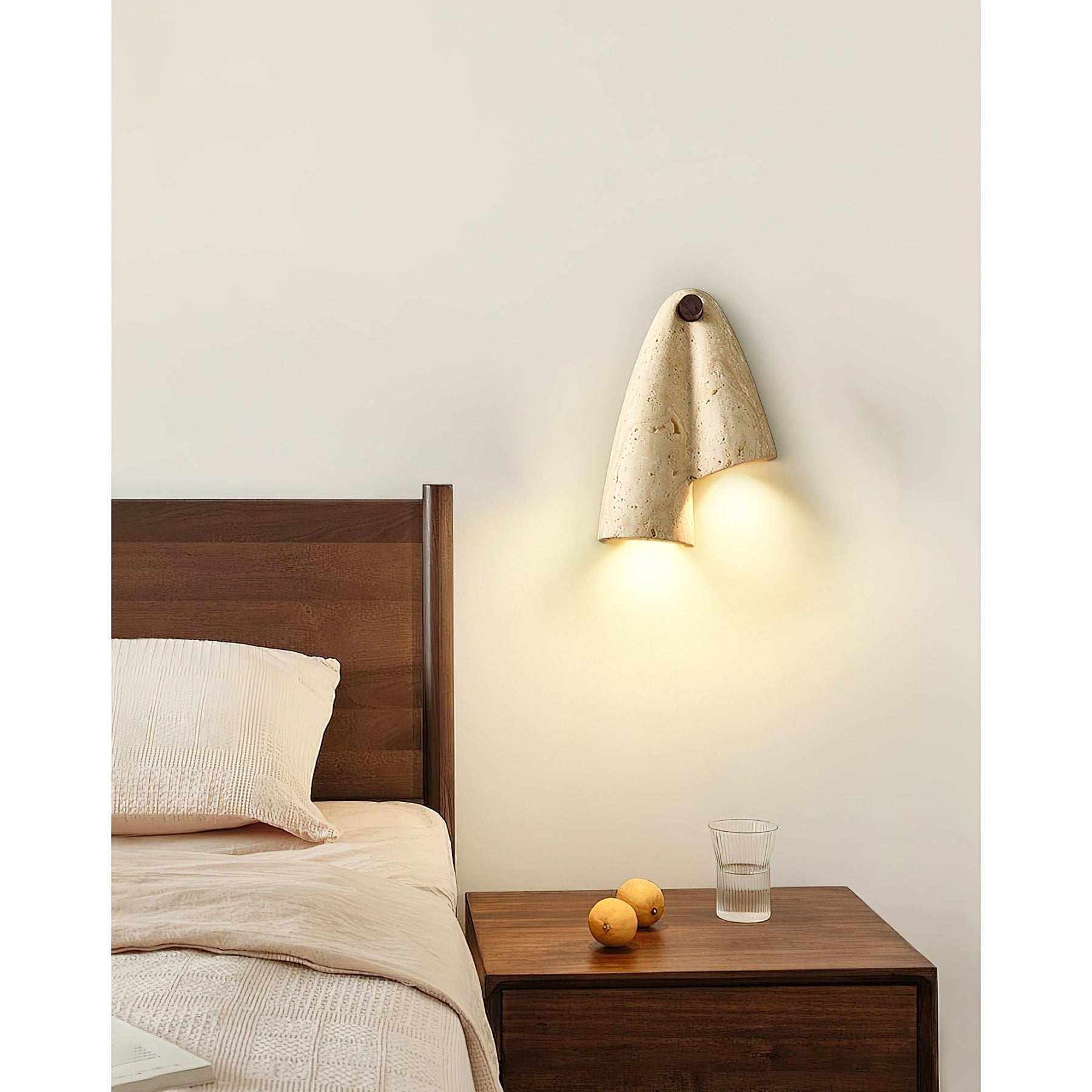 Modern Travertine Wall Light With Warm LED Glow — Ashbury Home & Living